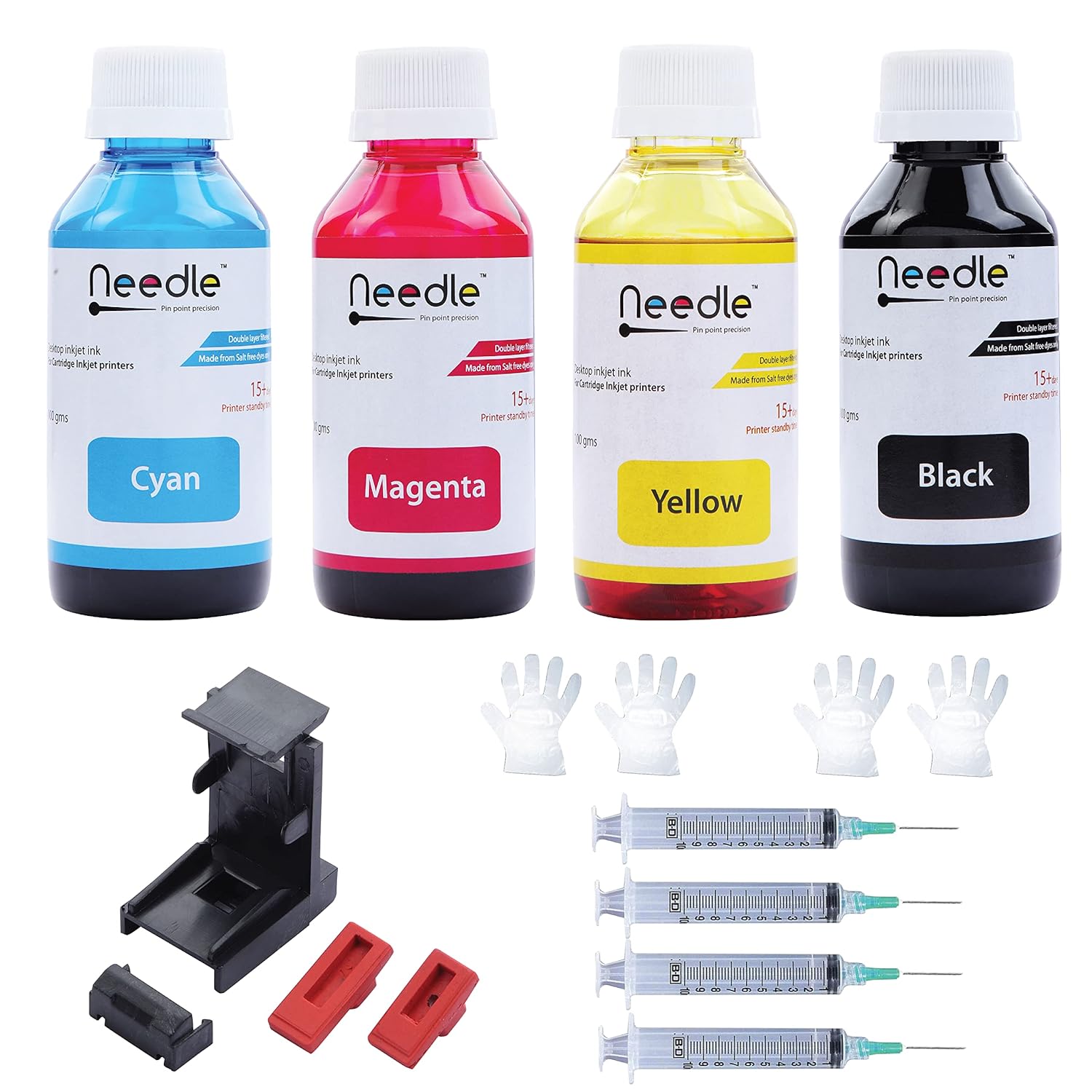 Needle 4x100gms Cartridge Refill Ink | Made in India | Compatible